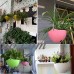 Sky Blue Plastic Hanging Flower Pot Chain Plant Planter Basket Home Office Garden Decor   